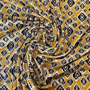 Geometric Patterned Fabric in Yellow and Black